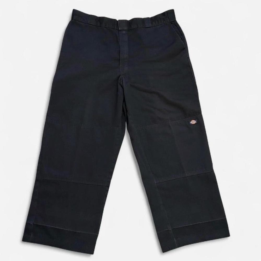 Dickies Black Double Knee Wide Leg Work Pants Sz 36x22 (38x27.5)